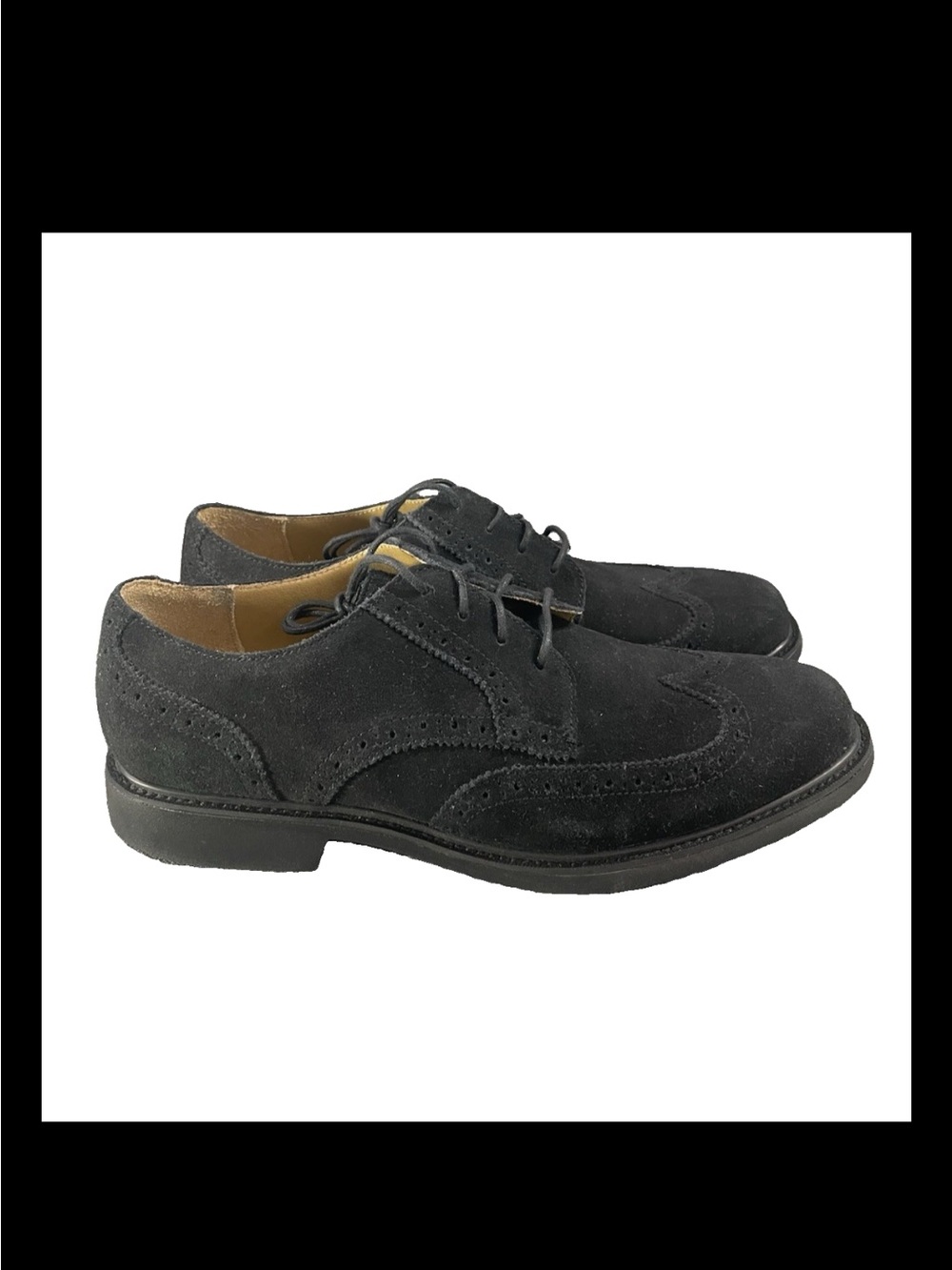 Cole Haan Great Jones C12689 Black Perforated Wingtip Oxfords shoes Mens Size 10